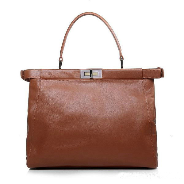 F2292 Fendi Peekaboo Brown Bag in pelle di vitello F2292 in pelle